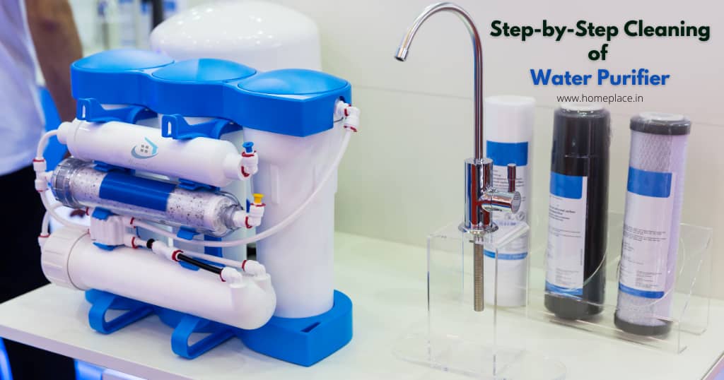 Step by step cleaning of RO water purifier