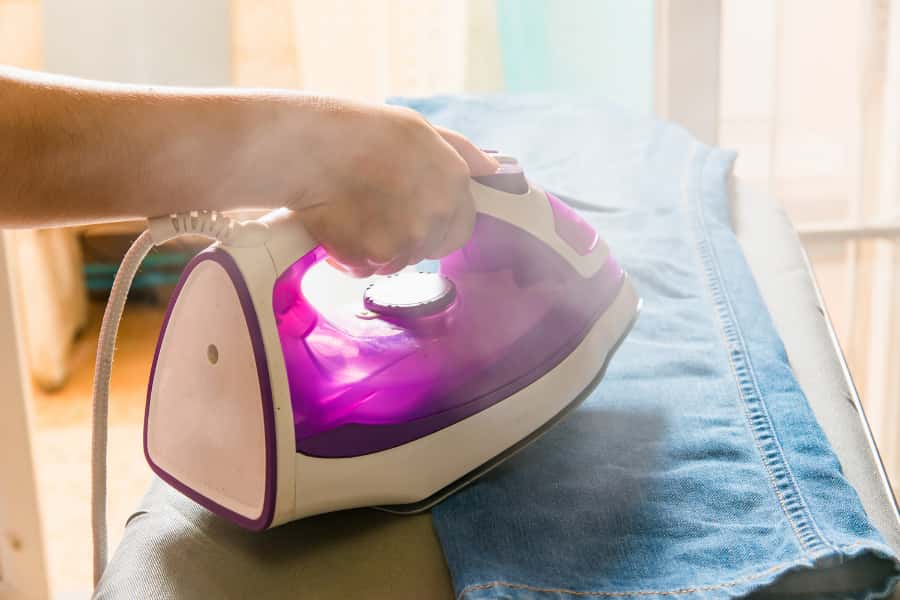 steam iron on clothes
