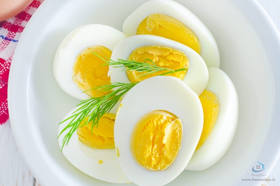 hard-boiled eggs cooked in a kettle