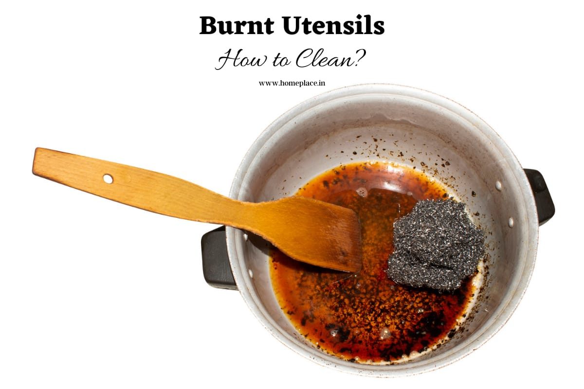 how to clean burnt utensils