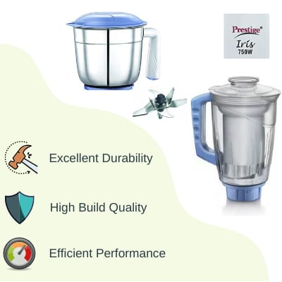 Robust Build-Quality and performance of Prestige Iris Mixer Grinder