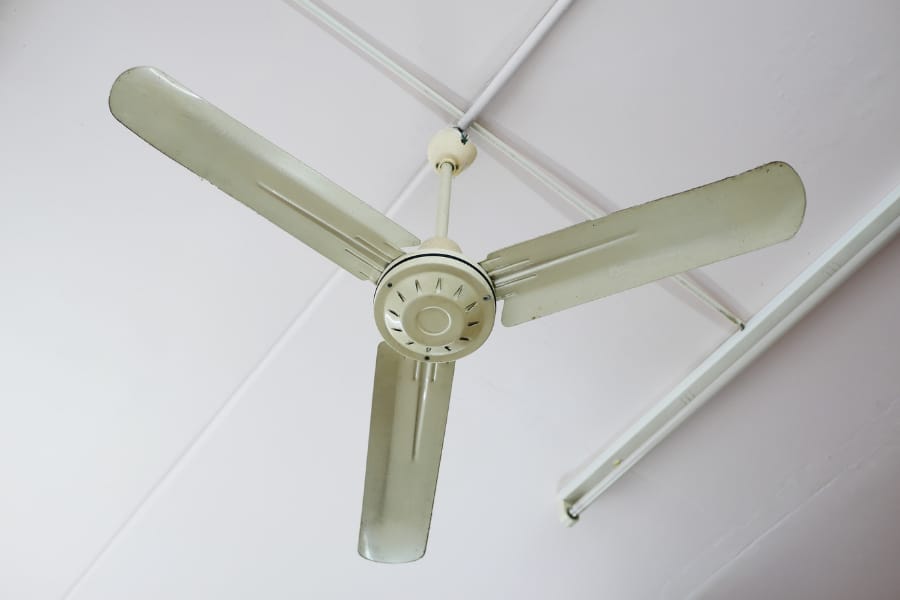 normal fan installed in bedroom